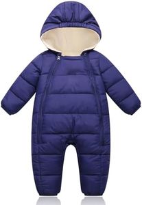 BYFRI Toddler Snowsuit Baby Boys Winter Hooded Coat Infant Warm Outfit 18-24 Months One Piece Romper for Outdoor Play