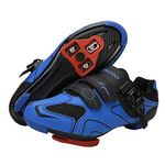 Unisex Cycling Shoes Compatible with Peloton Indoor Road or Mountain Bike Shoes Peleton Riding Shoes for Men and Women Look Delta Cleats SPD Clip Outdoor Pedal (Blue, M9.5)