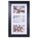 Malden International Designs Berkeley Matted Black Wood 3-Opening 4 x 6" Collage Picture Frame