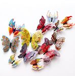 JAAMSO ROYALS Multi 3D butterfly stickers for wall, butterfly decoration items, butterfly stickers, butterfly wall decor, butterflies, butterflies for wall decoration (Set of 12)