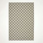HOMESCAPES Luxury Large Outdoor Rugs for Garden Patio Waterproof 100% Recycled Plastic Mat Carpet 120 x 180cm Reversible White & Green Geometric Rug “May”, Indoor/Outside & Portable, Seamless