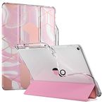 Popshine Marble Lite Case Compatible with iPad 10.2 9th Generation (2021) / 8th Gen (2020) /7th Gen (2019), Smart Cover with Pencil Holder, Flexible Clear TPU, Slim Fit Trifold Folio, Pink