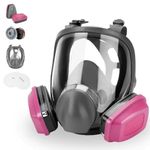 Full Face Respirator Mask 6800 - Nuclear and Chemical Gas Masks, Reusable Resin Dust Mask with Filters 60921 & P-A-1, Organic Vapor Mask for Spray Paint, Fine Dust, Sanding, DIY Resin,Building,Welding