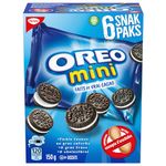 OREO, Mini Original Chocolate Sandwich Cookies, Made in a Peanut-Free Facility, Individually Wrapped, Snack Pack, School Snacks, 150 g