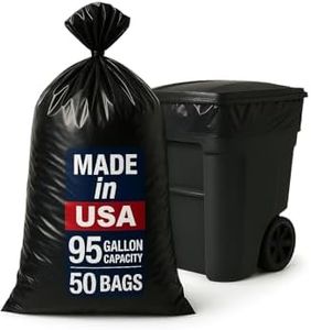 95-96 Gallon Extra-Large Black Garbage Can Liners, Heavy-Duty Trash Bags, 50 Bags, 1.5 Mil Thick, Ideal for Commercial & Home Use
