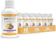 Pro-Shot20 Protein Shot Pineapple & Passion Fruit Flavor, 60 mL, 12-Pack- 20g Whey Protein & Hydrolyzed Collagen Drink- Low Calorie, Low Carb, Gluten Free, No Aspartame, Ready to Drink