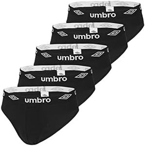 Umbro Slip Homme 100% Coton, sous-vêtements Homme, Naturel, Ajustement Parfait et Anti-Irritation (Lot de 5), Noir, Taille L
