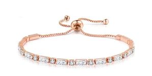 Nilu's Collection Stylish Cubic Zirconia American Diamond Adjustable Bracelet For Women & Girls, Gift for Her (White)