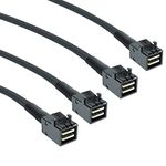 2 Pack 12G Internal Mini SAS HD SFF-8643 to SFF-8643 Cable, 0.8m Internal Mini SAS to Mini SAS Cable, 36 Pin, with Sideband, 100 Ohm, Flexible, Support RAID, PCIE Controller, 0.8-Meter(2.6ft)