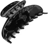 Black Hair Clip for Thick Hair, Large Couture Claw Clip for Women, Extra Strong Hold, Damage-Free Comfort, Elegant French Design, Nacro Marbled Black | France Luxe