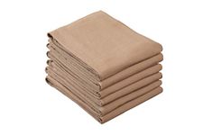 Sticky Toffee Cotton Kitchen Flour Sack Dish Towels, 6 Pack, 28 in x 29 in, Crinkle Finish, Tan