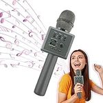 [Gigastone] [ Bluetooth V 5.0 Karaoke Microphone] Wireless Portable Handheld, Speaker 10W, Voice Change, USB Driver & 3.5mm Jack, Home Party for iOS Android PC All Smartphone