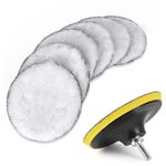 STHIRA® 7Pcs Wool Buffing Pads with Hook and Loop Fastening, Soft Faux Wool, 3-Inch Replacement Car Polishing Pad for Scratches, Oxidation, Universal Use in Waxing and Buffing, Detailing Kit