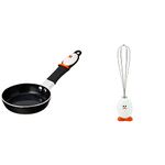 MSC International 50162 Joie Whisky Egg Non-Stick Mini Fry Pan, Black, 25 x 12 x 7.5cm & Joie Kitchen Gadgets 96019 and Batter Whisk, Stainless Steel Wires, White, 1 EA