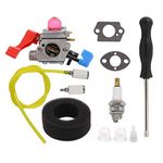 Carburetor with Air Filter Tune Up Kit Fit for Poulan Weed Eater Craftsman 530071465 530071775 BV1800 BV1850 BV1850LE BV200LE BV2000 PPBVM200 PPBVM200LE Leaf Blower