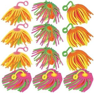 Fun Express Neon Stretchy Noodle Ball Yo Yos Party Favors for Kids 8-12 - Bulk Toys 12 Pack Goodie Bag Stuffers | Bouncy Balls Classroom Prizes Carnival Games, Birthday Party Favor Toys for Boys Girls