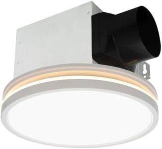 Akicon Bathroom Exhaust Fan with Light, 80 CFM 2.0 Sones Bathroom Fan for Ceiling, 3CCT 15W Dimmable LED Light and 3.5W Nightlight Bathroom Vent Fan Combo for Home, Round, White