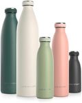 LARS NYSØM Stainless Steel Insulated Water Bottle 12oz 17oz 25oz 34oz 51oz | BPA-free Insulated Thermo Flask for Hot and Cold Beverages | Leakproof Drinking Bottle (Sage, 17oz)