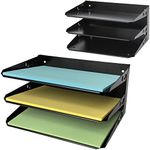 Merangue Metal 3-Tier Shelf Trays, Letter Size, Label Holder, 1 Pack - 1025-0502-00-000, Black