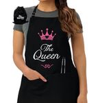 The Queen Kitchen Apron - Mom - Women Baking Chef Cooking - Reusable Gift Bag -100% Cotton