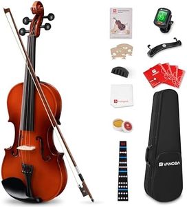 Vangoa Violin 1/4 Size For Kids Beginners Fiddle Set, Professional Quarter Starter Acoustic Violins For Novice Students Children, Child Violin Outfit W/Lightweight Hard Case, Muter, Gradient Red