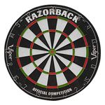 Viper Razorback Official Competition Bristle Steel Tip Dartboard Set with Staple-Free Razor Thin Metal Spider Wire for Increased Scoring, Reduced Bounce Outs; Self-Healing Premium-Grade Sisal Board