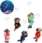 QWLWBU 5PCS Floating Fish Tank Decorations Cute Little Diver Aquarium Decoration Aquarium Diver Decoration Floating Device Aquarium Ornament for All Kinds of Fish Tanks(Size:2.7x1.18inch)