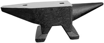 Single Horn Anvil, 66Lbs High Hardness Rugged Cast Steel Anvil, Large Countertop and Stable Base, with Round and Square Hole, Metalsmith Tool for hammering,straightening, and Shaping workpieces