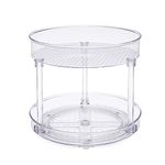 Amazon Basics Clear 2-Tier Lazy Susan Turntable Organiser, 22.9 cm