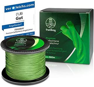 Frambay Lenza da pesca intrecciata con forte intreccio a 4 strati, lenza da pesca intrecciata e flessibile, corda da pesca, 150 m (0,14 mm)