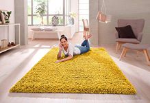 SHAGGY RUG 30MM / 3cm Modern Rugs Living Room Extra Large Small Medium Rectangular Size Soft Touch Thick Pile Living Room Area Rugs Non Shedding (Ochre Yellow, 200cm x 290cm (6.6ft x 9.5ft))