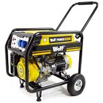 5500w Portable Generator Petrol 5.5kW 6.9KVA Recoil Start 4-Stroke 13HP 'Wolf WPB7510LR' with 2 x 230V 16Amp Socket Outlet & 12V Charger - 2 Years Warranty