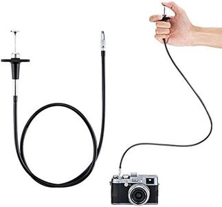 JJC TCR-70BK Black 70cm Threaded Cable Release, Mechanical Shutter Release Cable, Mechanical Cable Release with Bulb-Lock Design for Long exposures