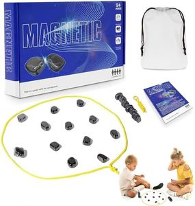 Magnetic Chess Board Game,Fun Table Top Magnetic Chess Game with Stones,Multiplayer Magnet Board Game,Portable Magnetic Battle Chess with Storage Bag for Kids Adult Board Games (Style A)