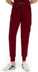 Kitmaz Medical Scrub Pants for Women — Mid Rise Jogger Pants with Yoga Waistband, 4-Way Stretch, Anti-Wrinkle & 8 Pockets Burgundy