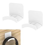 Cozycase Headphone Mount Hanger Holder - 2 Pack Strong Adhesive Headset Hook Stand for Gaming Headphone & Controller up to 2.2lb,Headset Mount for Home/office/Game Room, White