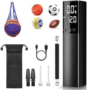 ROFVMILE Electric Ball Pump for Sports Portable Air Pumps with Precise Pressure Gauge and Digital LCD Display for Basketball Soccer Volleyball Rugby with Needles Accessories