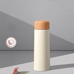 Small Thermal Flask, Mini Vacuum Insulated Water Bottle Stainless Steel Thermal Flask Hot and Cold Water Bottle for Girls Boys Kids Adults (Frosty white,200ml:16x5.5cm)