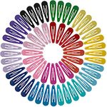 BetyBedy 60 Pcs Hair Barrettes, Non-Slip Hair Clips, 5.1cm Metal Hairpins Accessories for Toddlers, Girls, Kids, Teens, Women (15 Assorted Colours)