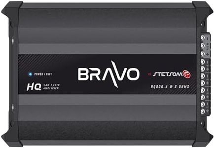 Stetsom Bravo HQ 800.4 Multichannel Car Audio Digital Amp - 2 Ohms Stable, 800 Watts RMS, 4 Independent Channels, Variable Crossover, Full Range, Car Stereo ds Bridge Speakers 800x4, RCA & High Input