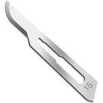 Disposable Surgical Blade no.15 Tool Scalpel Blades, High Carbon Steel Blades. Individually Wrapped #15 Surgical Blades ● Box of 100 Pieces (NO.15)