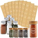 Talented Kitchen 144 Spice Labels Stickers, Clear Preprinted Round Labels for Spice Jar Lids, Seasoning Rack, Contemporary White (1.5 in)