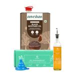 Anveshan Wood Pressed Black Mustard Oil 5L + Oil Kit | Tin Can | Kolhu/Kacchi Ghani/Chekku | Natural | Chemical-Free | Cold Pressed Mustard Oil for Cooking