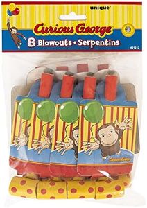 Curious George Party Blowers, 8ct