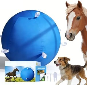 SWYIVY 25" Dog Horse Ball&Cover with Straps, Herding Ball for Dogs Blue Heelers, Harding Dog Large Mega Pets Soccer Ball for Australian