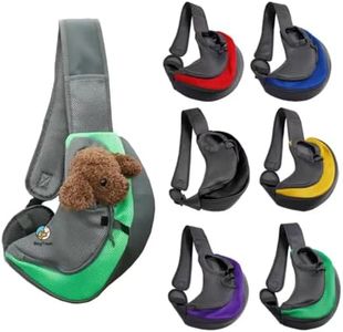 Dog Trust Soft Leather Pet Sling Carrier | Adjustable Shoulder Bag for Small Dogs & Cats | Cozy, Washable & Reversible Hands-Free Travel Sling Bag for Daily Outings (Random Colour 1Pcs)