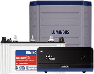 Luminous Inverter & Battery Combo with Trolley (Zelio+ 1100 Pure Sine Wave 900VA/12V Inverter, Red Charge RC 15000 PRO Short Tubular 120Ah Battery with Trolley) for Home, Office & Shops