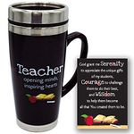 Abbey Gift Travel Mug - Insulated Coffee Thermos with Lid, Inspirational Teacher Appreciation Gifts, Gift for Professors, Educators, and Teachers Assistants, 7 Inches Tall, 16 Ounces