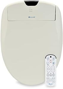 Brondell Swash 1400 Luxury Bidet Toilet Seat, Fits Elongated Toilets, Biscuit - Dual Stainless-Steel Nozzles with Nozzle Clean+, Warm Air Dryer, Ambient Nightlight