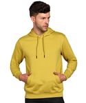 Alan Jones Clothing Men's Cotton Blend Hooded Neck Hooded Sweatshirt (Ss19-Rnhd11-Ylw-M_Yellow_Medium, Regular)